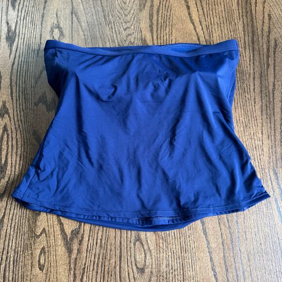 Lands End Womens Solid Navy Blue Strapless Tankini Swim Suit Top Plus Size 16W - Picture 2 of 6